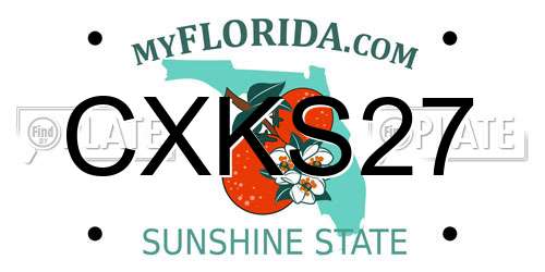 CXKS27 Florida License Plate