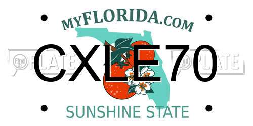 CXLE70 Florida License Plate
