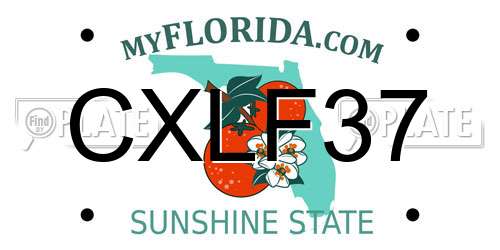 CXLF37 Florida License Plate