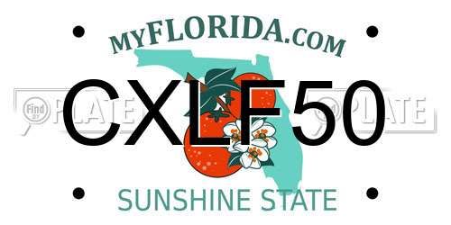 CXLF50 Florida License Plate