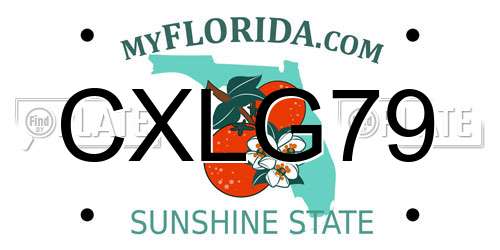 CXLG79 Florida License Plate