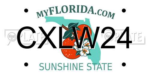 CXLW24 Florida License Plate
