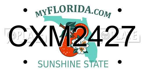 CXM2427 Florida License Plate