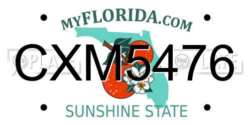 CXM5476 Florida License Plate