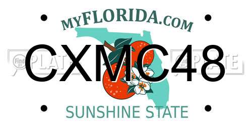 CXMC48 Florida License Plate