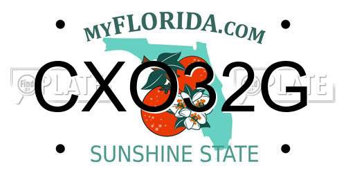 CXO32G Florida License Plate