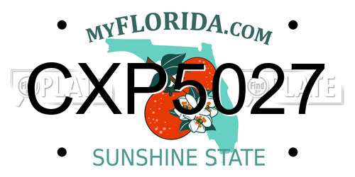 CXP5027 Florida License Plate