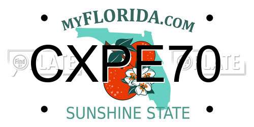 CXPE70 Florida License Plate