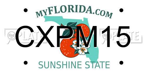 CXPM15 Florida License Plate