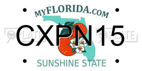 CXPN15 Florida License Plate