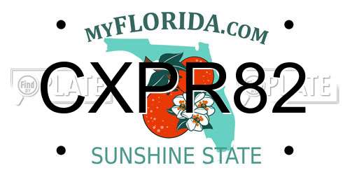 CXPR82 Florida License Plate