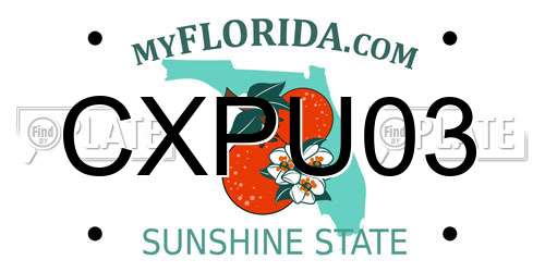 CXPU03 Florida License Plate