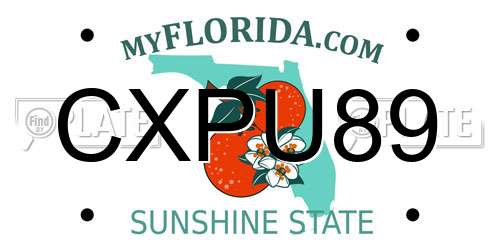 CXPU89 Florida License Plate