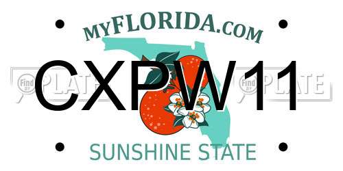 CXPW11 Florida License Plate