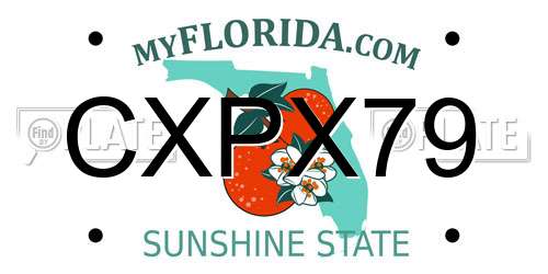 CXPX79 Florida License Plate