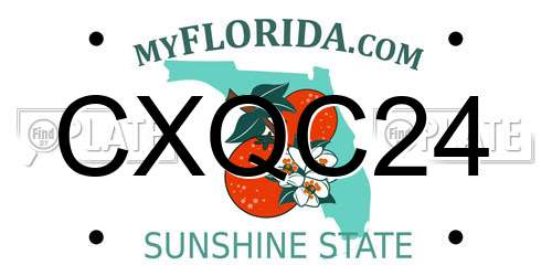 CXQC24 Florida License Plate