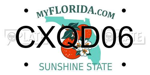 CXQD06 Florida License Plate