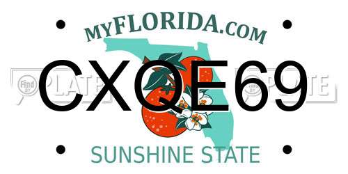 CXQE69 Florida License Plate