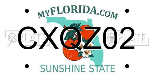 CXQZ02 Florida License Plate