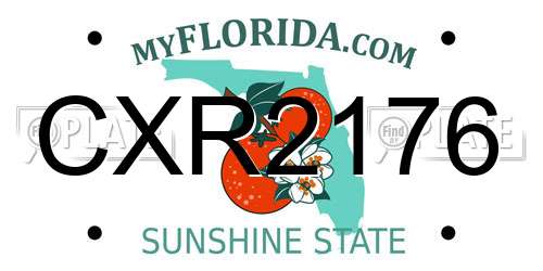 CXR2176 Florida License Plate