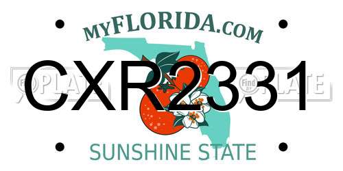 CXR2331 Florida License Plate