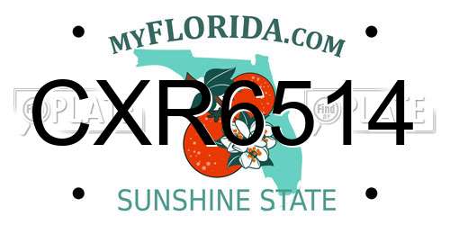 CXR6514 Florida License Plate