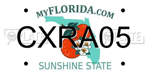 CXRA05 Florida License Plate