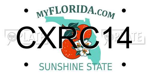 CXRC14 Florida License Plate