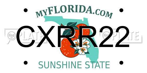 CXRR22 Florida License Plate