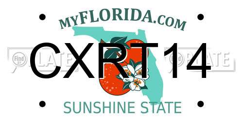 CXRT14 Florida License Plate