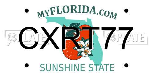 CXRT77 Florida License Plate