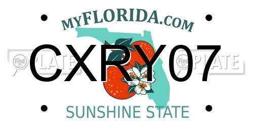 CXRY07 Florida License Plate