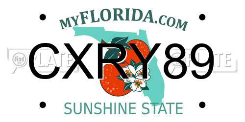 CXRY89 Florida License Plate