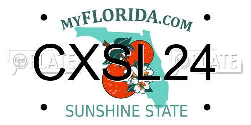 CXSL24 Florida License Plate