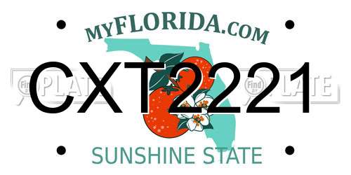 CXT2221 Florida License Plate