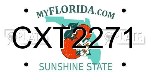 CXT2271 Florida License Plate