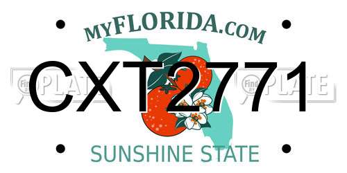 CXT2771 Florida License Plate