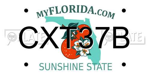 CXT37B Florida License Plate