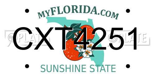 CXT4251 Florida License Plate