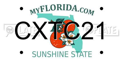 CXTC21 Florida License Plate