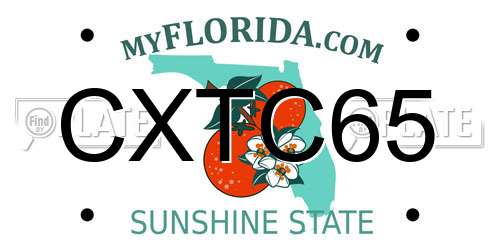 CXTC65 Florida License Plate