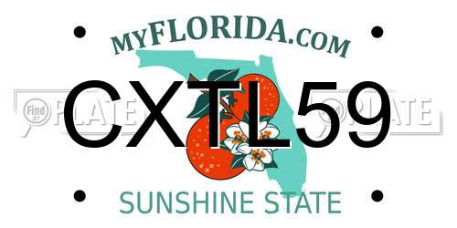 CXTL59 Florida License Plate