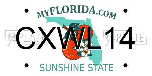 CXWL14 Florida License Plate