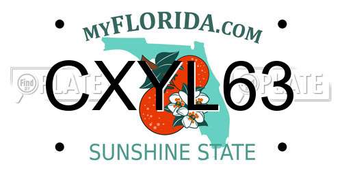 CXYL63 Florida License Plate