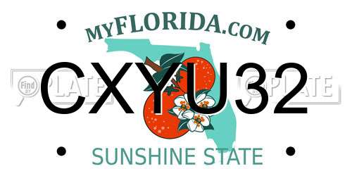 CXYU32 Florida License Plate