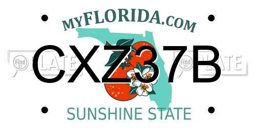 CXZ37B Florida License Plate