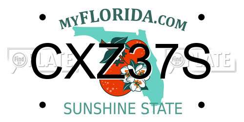 CXZ37S Florida License Plate