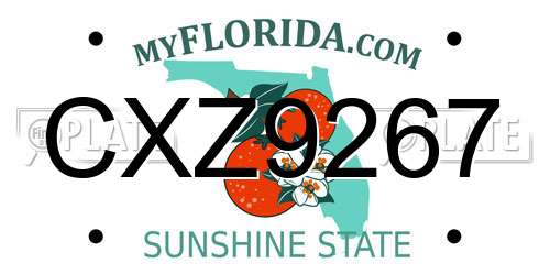 CXZ9267 Florida License Plate
