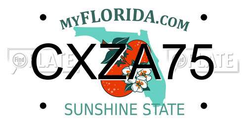 CXZA75 Florida License Plate