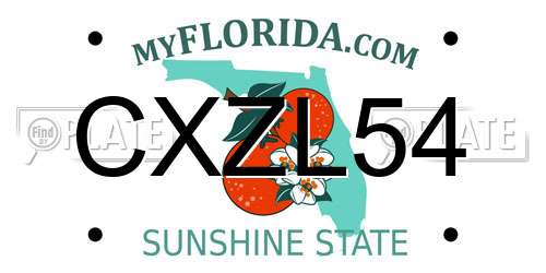 CXZL54 Florida License Plate